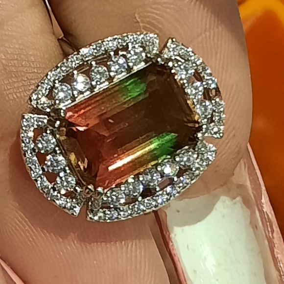 New authentic genuine Watermelon 🍉 Tourmaline solid sterling silver 6 - Picture 3 of 7